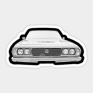 Leyland P76 1970s Australian classic car monochrome Sticker